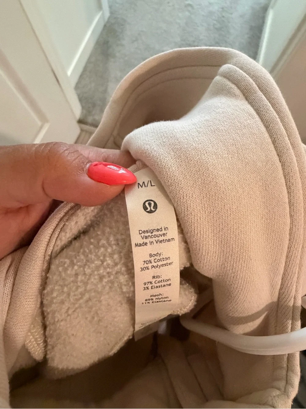 lululemon athletica Neutral Cream Half-Zip Hoodie